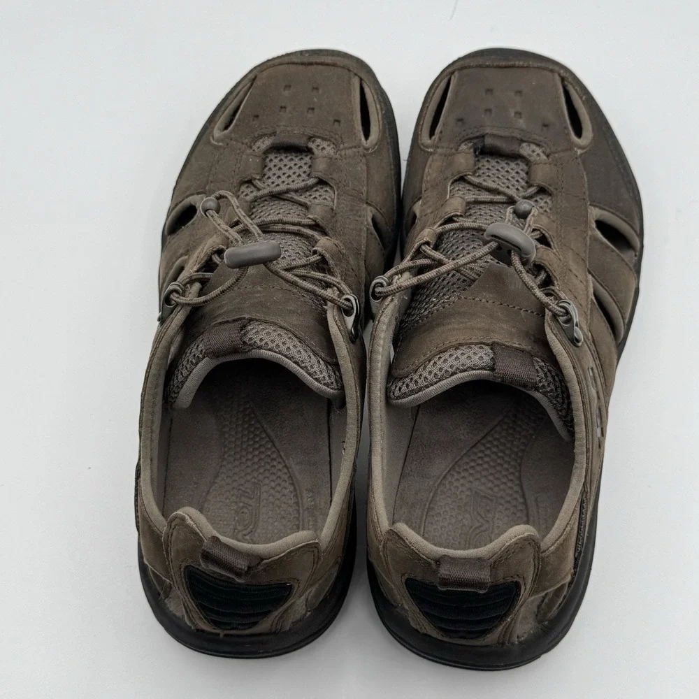Teva Kimtah‎ Waterproof Leather Sandals Mens 8 Collapsible Heal Hiking Fishing